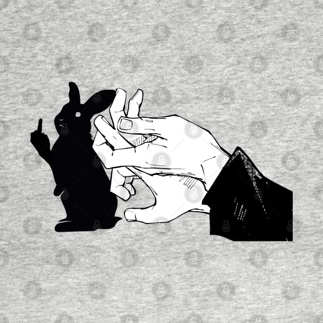 Fuck You Rabbit Animal Shadow Puppet by darklordpug